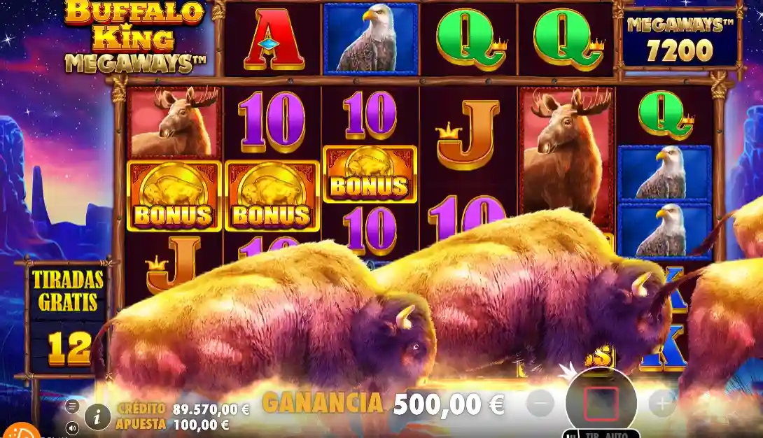 RTP y volatilidad de Buffalo King Megaways
