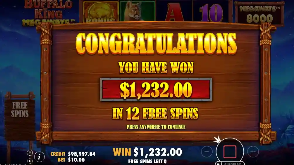 Cómo funciona el bonus de Buffalo King Megaways